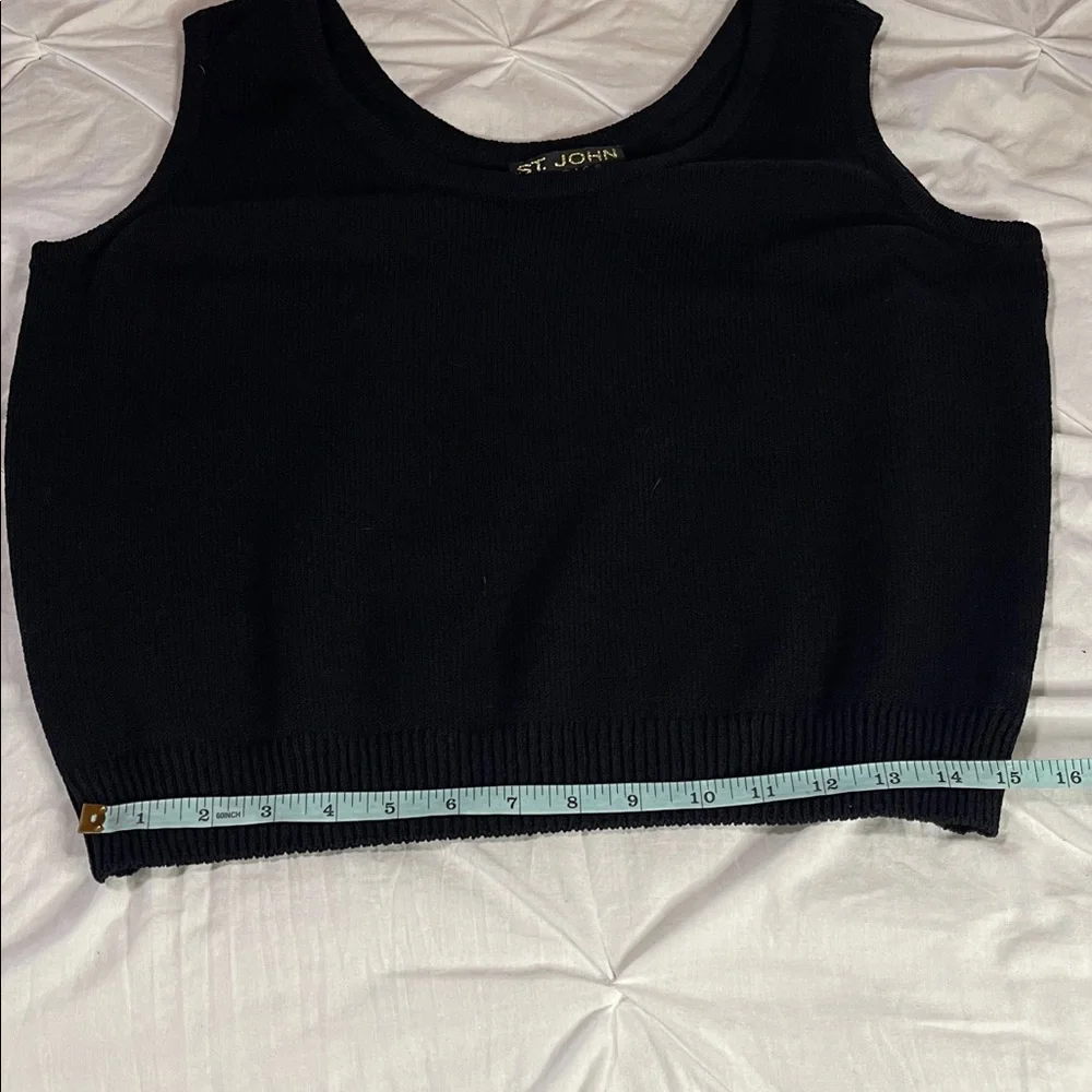 St. John Basics Black Santana Knit Scoop Neck Tank Top